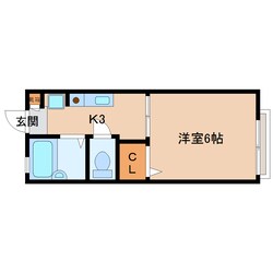 東生駒駅 徒歩9分 2階の物件間取画像